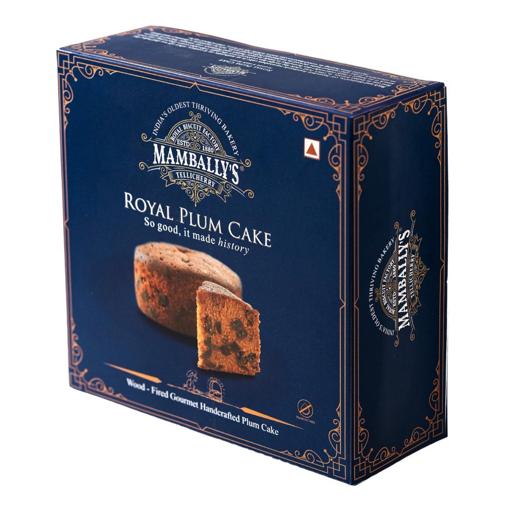 Mambally's Royal Plum Cake Indias First Historically Recorded |Gourmet, Wood-Fire Baked | Rich, Traditional Christmas Fruit & Nut Cake with Real Butter | Authentic 1883 Recipe| No Added Preservatives or Artifical Colour | 400g Pack of 1