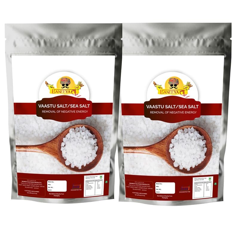 Baneeya Sa Ancient Vaastu Salt, Vastu Salt, Feng shui Salt | Mineral Salt/Mota/Sabut/Suddh Namak/Salt | Sabut Namak Rich In Minerals-850GM*2Pack