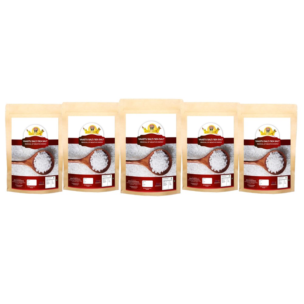 Baneeya Sa Diwali Sale Feng Shui Vastu salt- Khada salt- Suddh Namak- Negative energy Cleanser Remover Sea Salt | Sabut Namak Rich In Minerals-850GM*5Pack Great Indian Festival