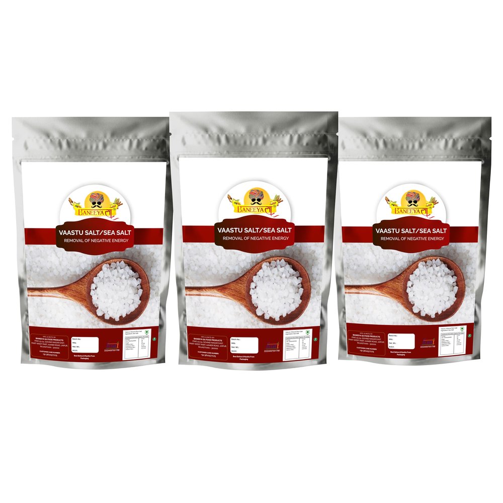 Baneeya Sa Diwali Sale Hand Cleaned Chemical Free Salt Sabut Namak Rich In Minerals Crystal Sea Salt Un-Filtered Sea Salt-400GM*3Pack Great Indian Festival