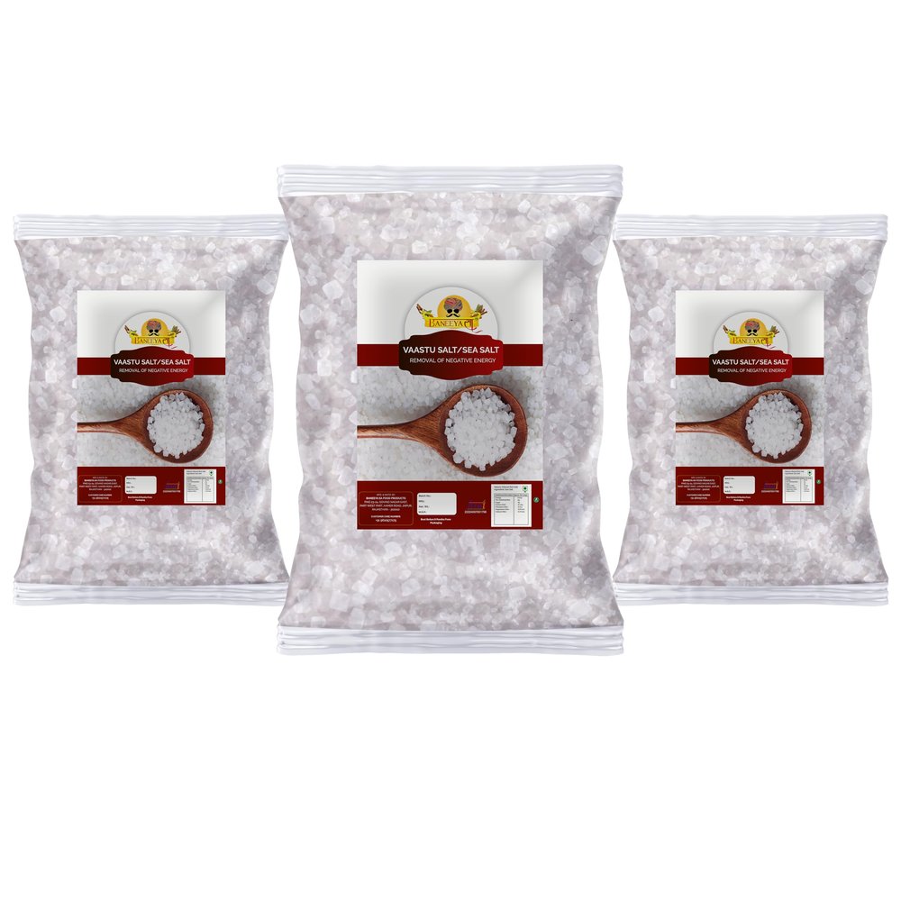 Baneeya Sa Crystal Sea Salt, Coarse Grain | Salt, Sea Salt Granules | Fine Grade | Yoga Meditation Sea Salt | Naturally Rich in Positive Energy-850GM*3Pack