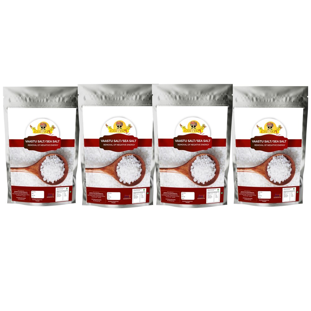 Baneeya Sa Diwali Sale Hand Cleaned Chemical Free Salt Sabut Namak Rich In Minerals Crystal Sea Salt Un-Filtered Sea Salt-1900GM*4Pack Great Indian Festival