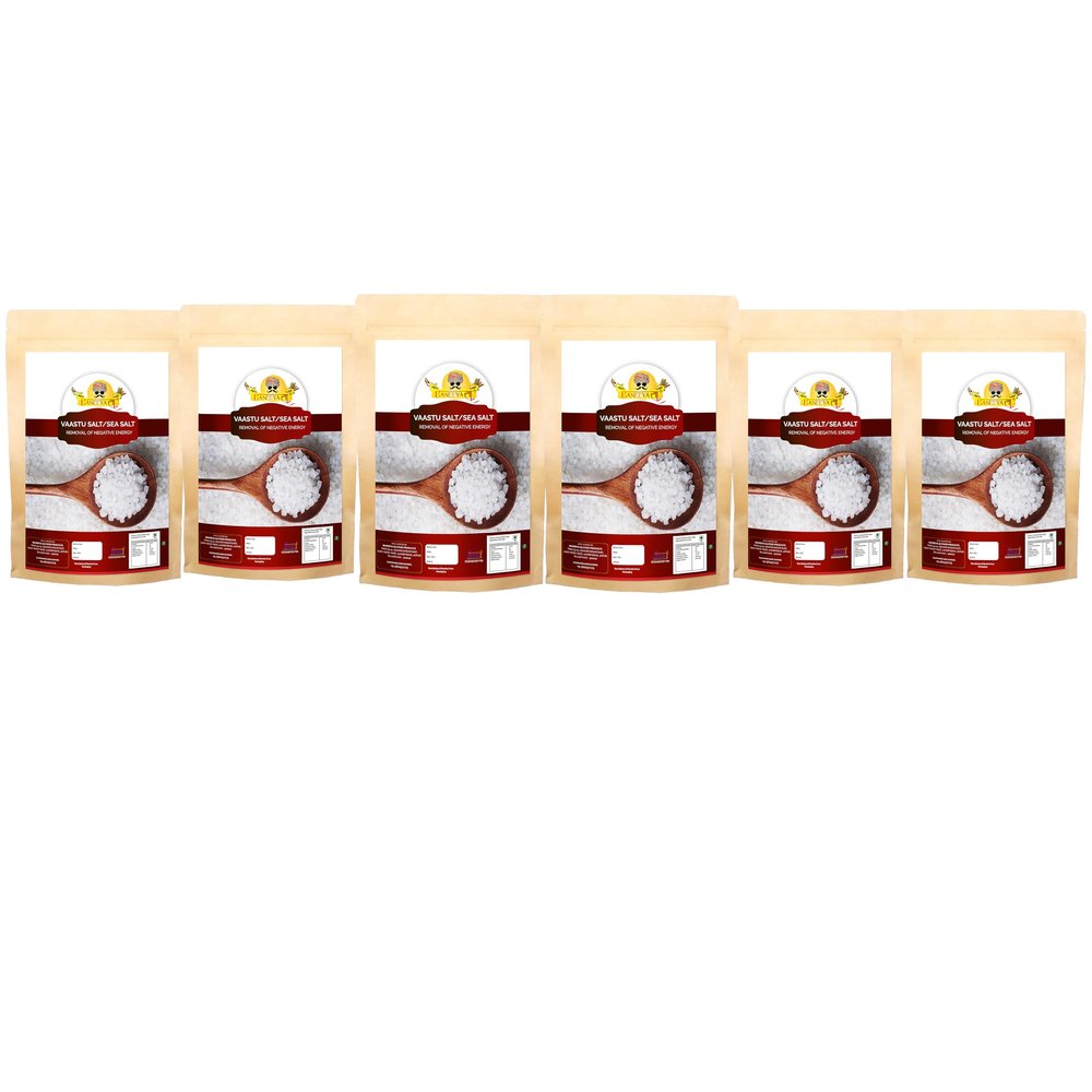 Baneeya Sa Diwali Sale Feng Shui Vastu salt- Khada salt- Suddh Namak- Negative energy Cleanser Remover Sea Salt | Sabut Namak Rich In Minerals-400GM*6Pack Great Indian Festival