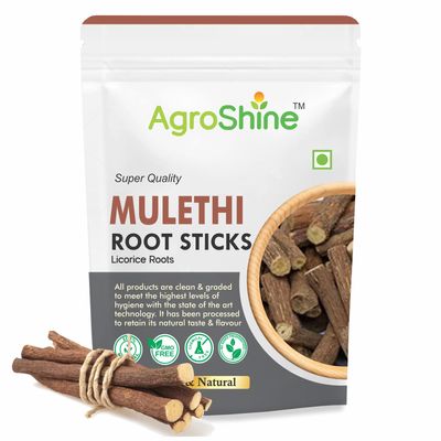 Agroshine Mulethi Stick For Eating - 100 gm, Licorice Root Sticks for Throat | Yashtimadhu Mulethi (100 gm)
