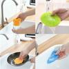 BuntyChiku Silicone Washing Sponge Antibacterial Vegetable Washing Brush and Silicone Dish Scrubber Fruit Round Scrubber Pad Multipurpose Silicone Dishwashing Tools for Kitchen (2) view 2