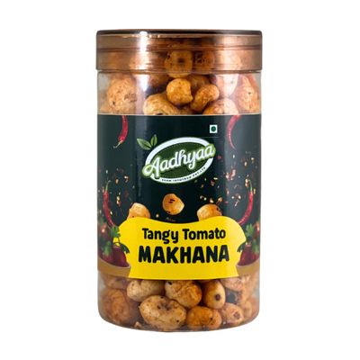 Aadhyaa Flavoured Roasted Makhana Jar Pack | Healthy Party Snacks, Namkeen Flavour for Lotus Seeds Phool Makhana & Puffed Kernels | Tasty & Nutritious | Tangy Tomato| 70g Each Pack of 1