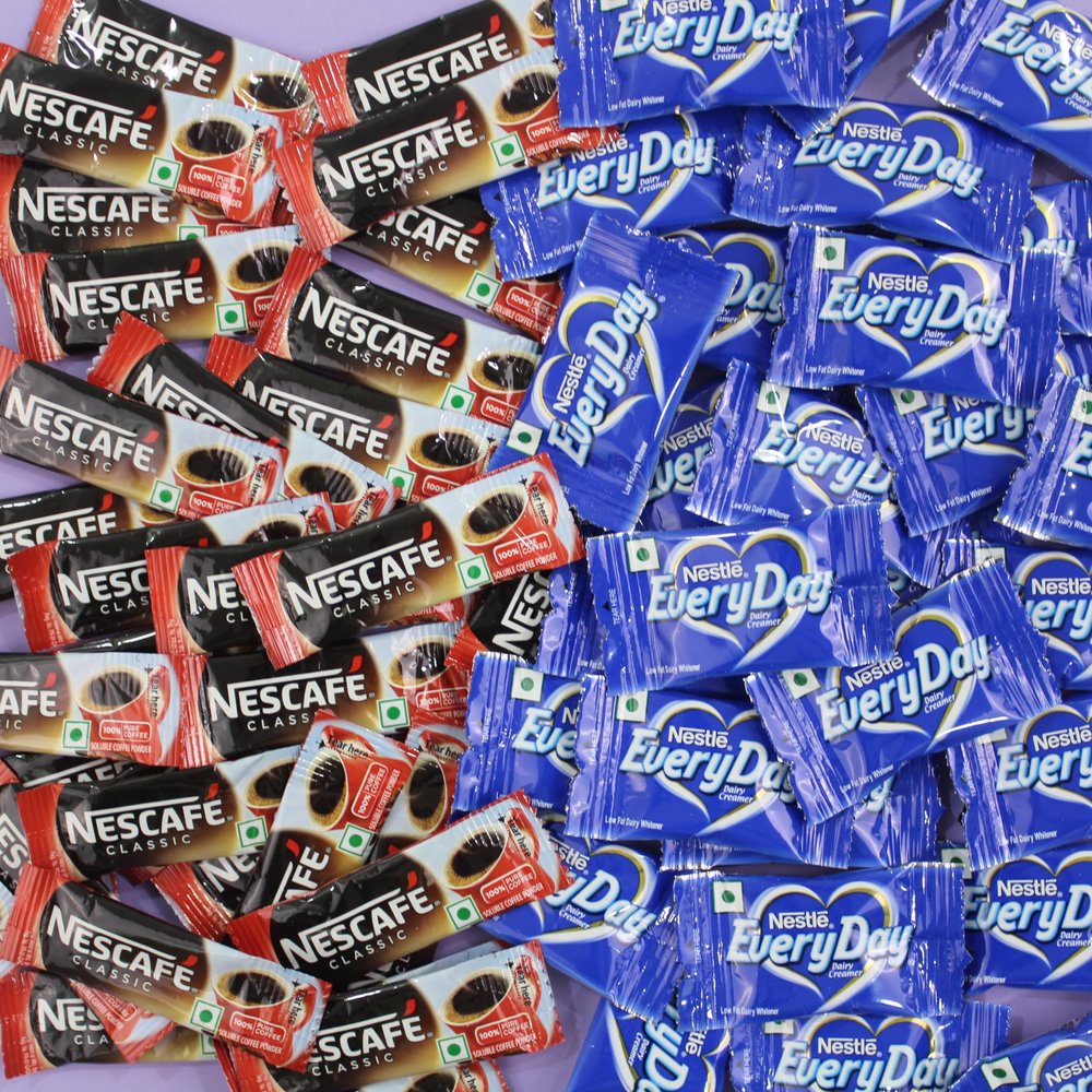 Nescafe Classic Coffee with Everyday Dairy Creamer Combo Pack (60 Coffee + 60 Dairy Creamer), Instant Coffee Sachets (Coffee 0.9g) (Dairy Creamer 3gm)