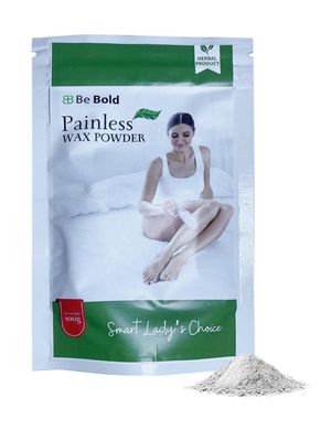 Be Bold Painless Sandalwood Wax Powder, 100G, 5 Min Painless Natural Hair Removal for Full Body and Bikini Waxing, Easy At-Home Use for Women, No Irritation
