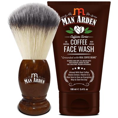 Man Arden Vintage Finish Premium Shaving Brush + Coffee Face Wash 100ml
