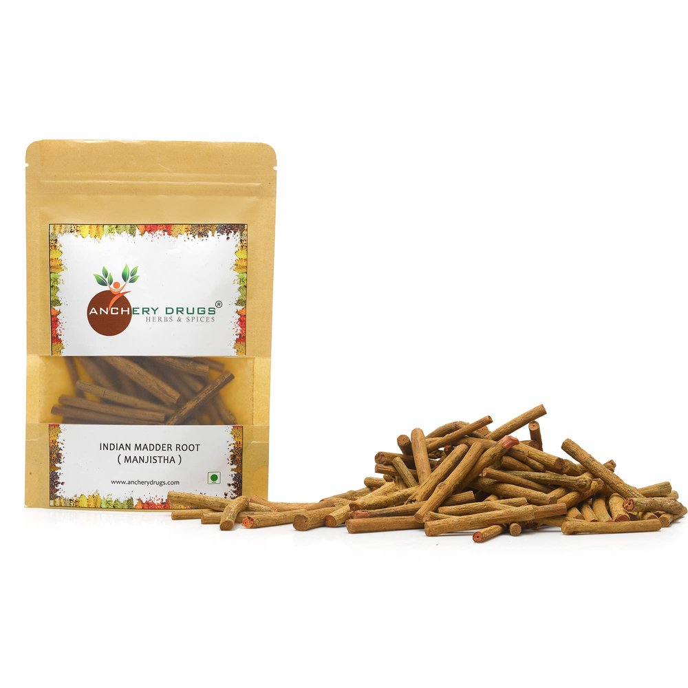 ANCHERY DRUGS Manjatti, Indian Madder Root, Rubia Cordifolia, Manjistha, Majeet (100 gms)