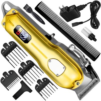 B5 Fully Waterproof Professional Low Noise Hair Clipper Electric Razor Rechargeable Beard Moustache Trimmer 240 min Runtime 8 Length Settings (Golden, Silver)