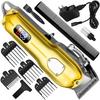 B5 Fully Waterproof Professional Low Noise Hair Clipper Electric Razor Rechargeable Beard Moustache Trimmer 240 min Runtime 8 Length Settings (Golden, Silver) view 1