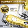 B5 Fully Waterproof Professional Low Noise Hair Clipper Electric Razor Rechargeable Beard Moustache Trimmer 240 min Runtime 8 Length Settings (Golden, Silver) view 2