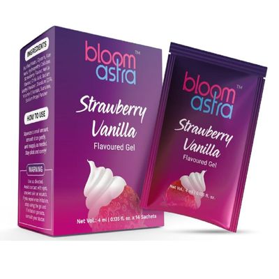 Bloomastra Massage Gel (Strawberry Vanilla, Pack of 14)