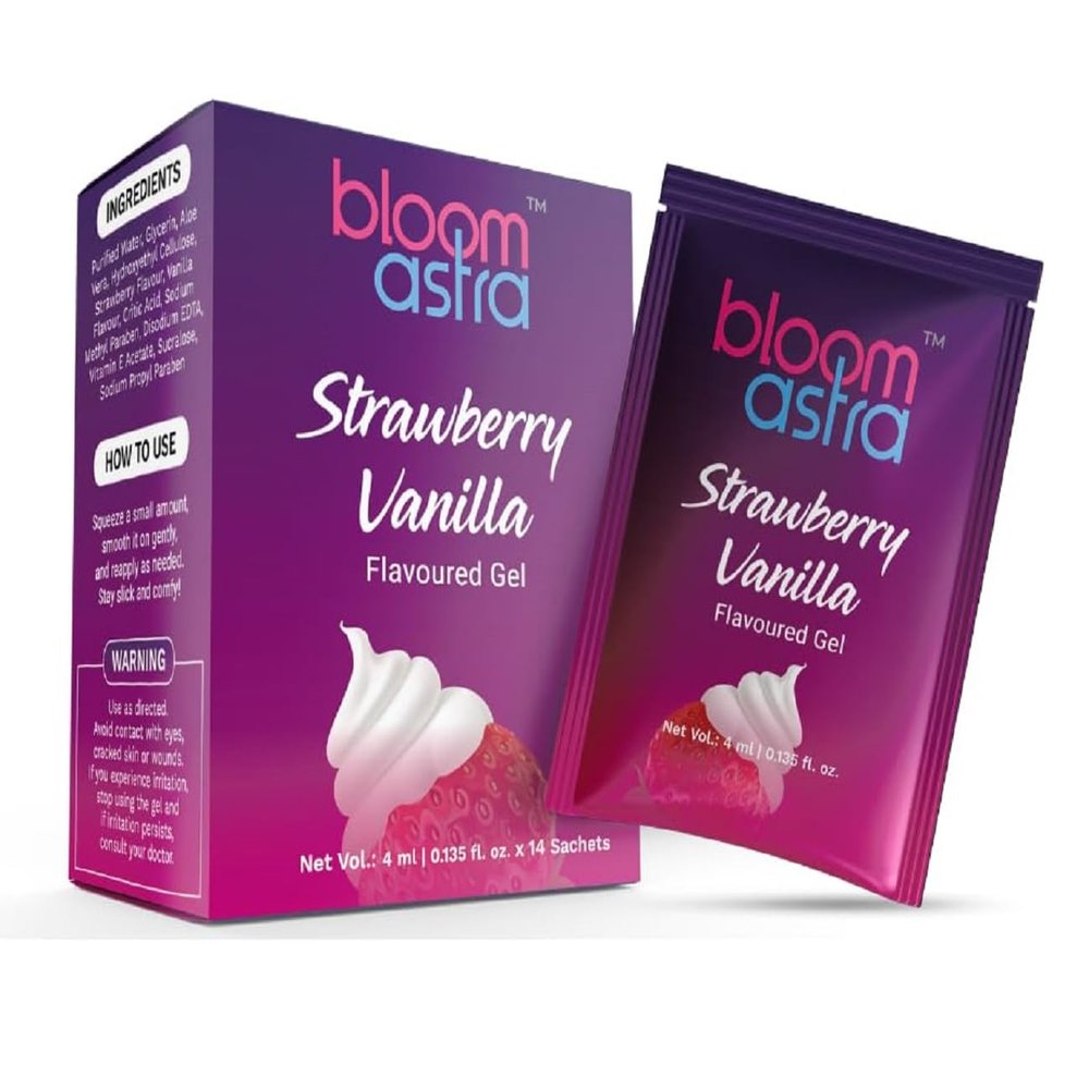 Bloomastra Massage Gel (Strawberry Vanilla, Pack of 14)