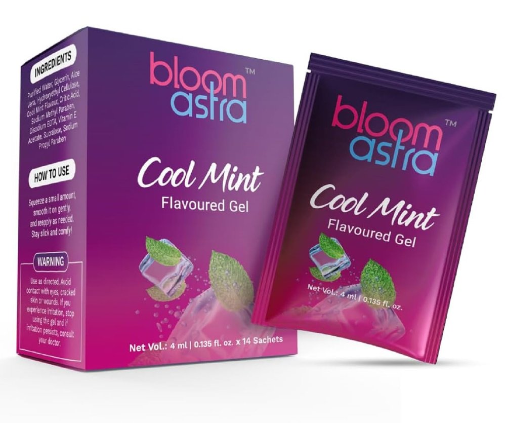 Bloomastra Massage Gel for Thrilling Vibe | Cooling & Warming Gel for Men & Women (Cool Mint, Pack of 9)