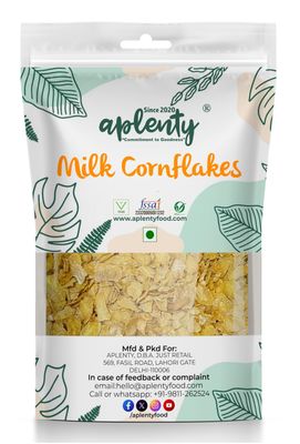 Aplenty MilK Corn Flakes | Breakfast Cereal | Crunchy & Yummy Cornflakes | Original & Healthy | Gluten Free | Whole Grains And The Goodness of B Vitamins, Calcium & Vitamin D 400G