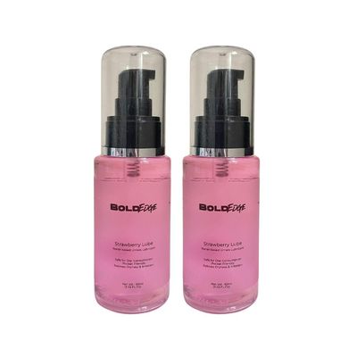 BoldEdge Vibe Natural Personal Strawberry Lubricant for Men and Women - Water Based Lube - Skin Friendly, Silicone and Paraben Free - No Side Effects - 60 ml (Pack of 2)
