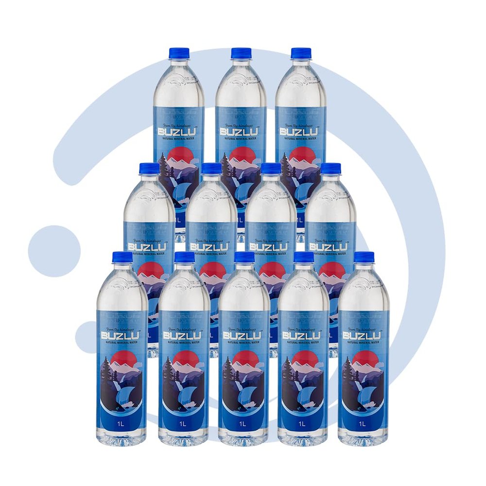 Buzlu Natural Mineral Water, Pack of 12 Bottles (1L Each)
