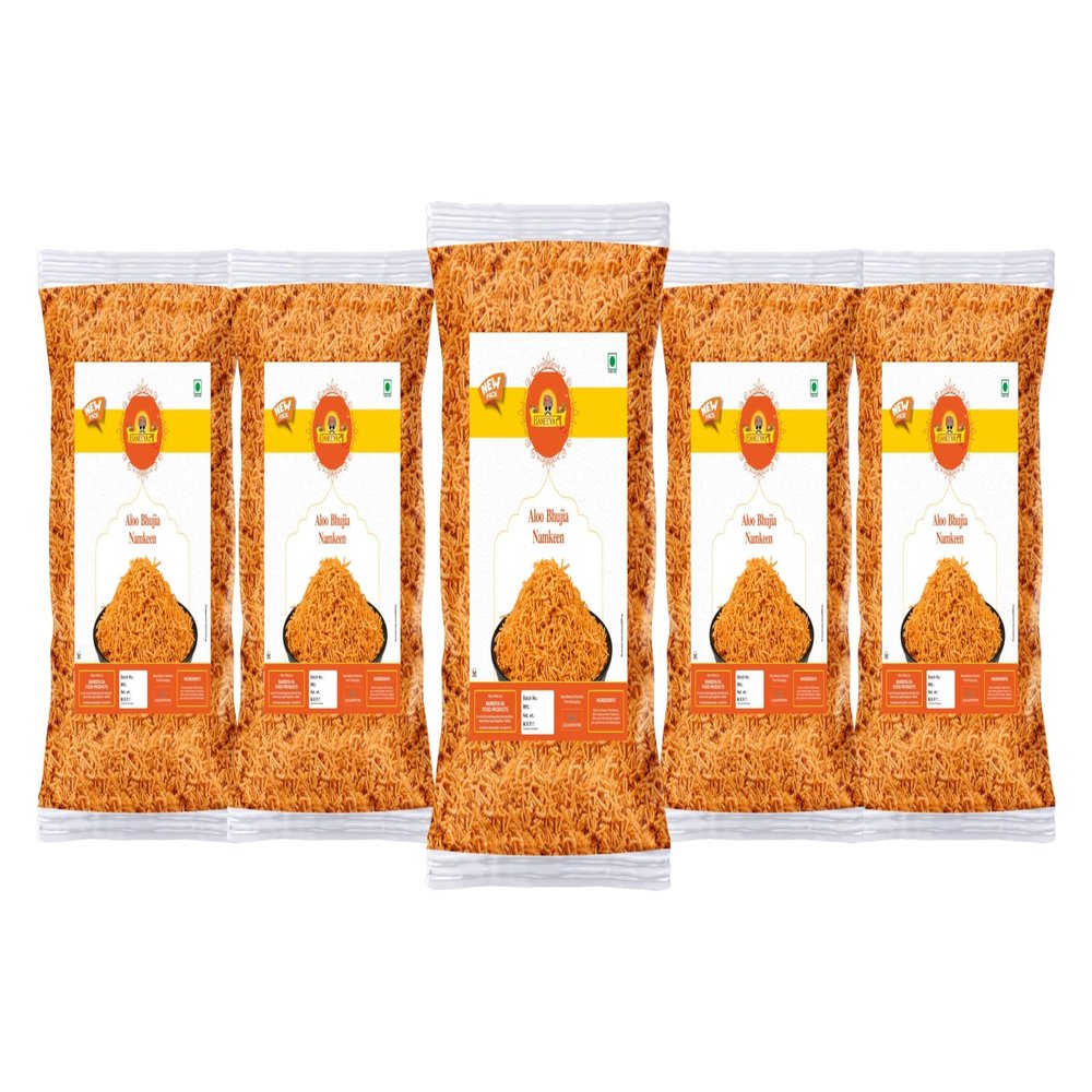 Baneeya Sa aloo bhujia - Aslee Rao Bikaner wali Alu Bhujiya - Bhujia | alu bhujia | aloo bhujia pantry | Rakhi Diwali Holi Festive Snack | Namkeen Savoury Snack-850g*5Pack