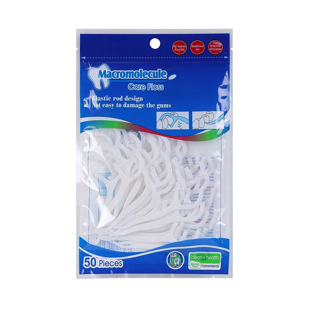 Carrot - 3 in 1 Tooth Cleaning Fresh Dental Floss,Oral Care Teeth Flossing Thread Toothpicks Stick Set for Fresh, Healthy and Breath Gums (PACK OF 50)
