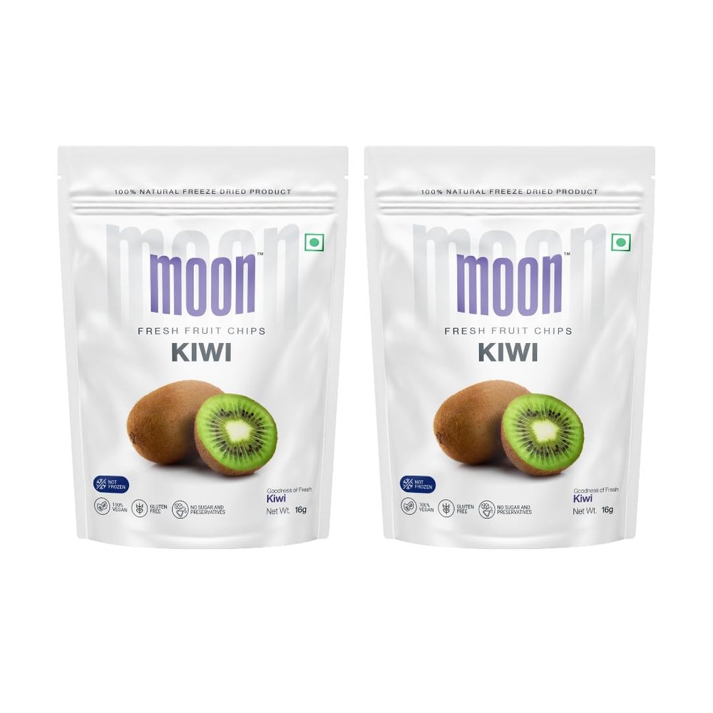 Moon Freeze Dried Kiwi | No Preservatives, No Added Sugar, Healthy Dried Fruit | 100% Natural, Vegan, Gluten Free Snacks | 16 g Pouch (Pack of 2)