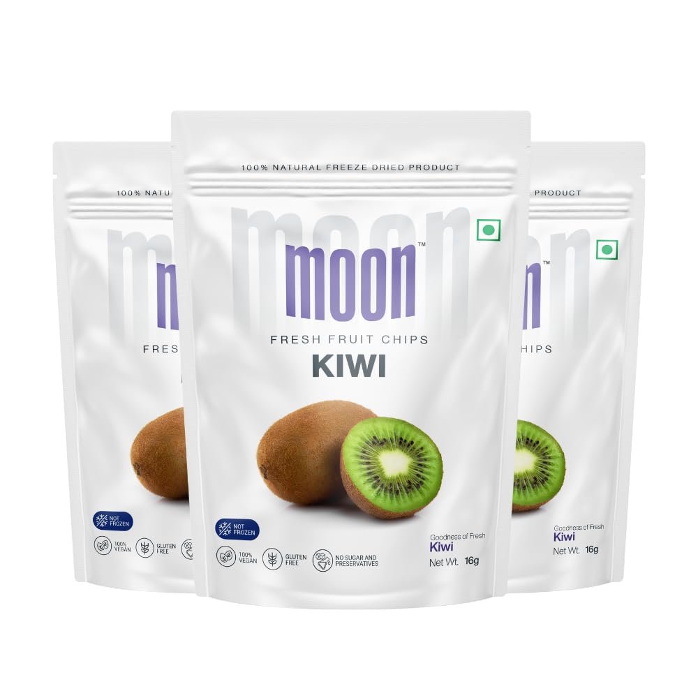 Moon Freeze Dried Kiwi | No Preservatives, No Added Sugar, Healthy Dried Fruit | 100% Natural, Vegan, Gluten Free Snack | 16 g Pouch (Pack of 3)
