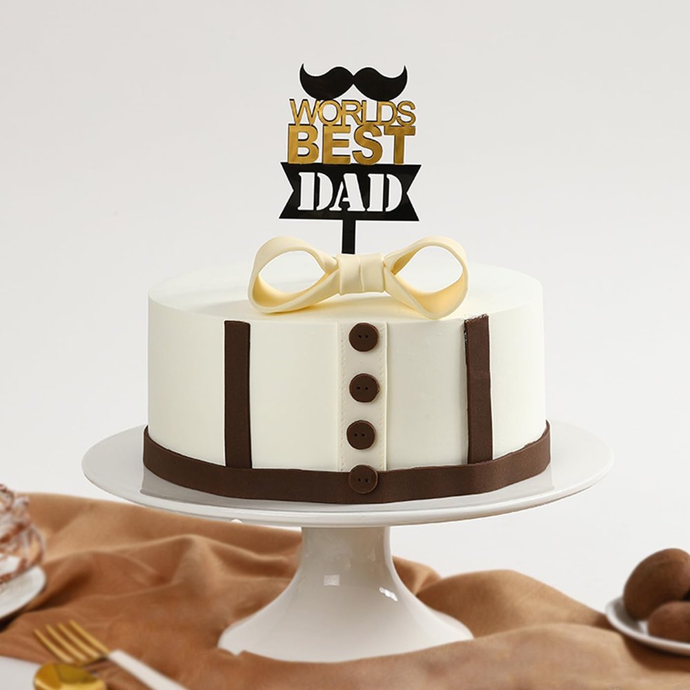 Father's Day Bow Tie Suspender Semi-Fondant Cake (600 gms) For Father's dayI Mothers DayI Valentine's dayI House WarmingI Party or Return Gift