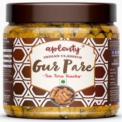 Aplenty Gur/Gud pare | Jaggery Murukku Snack | Gudd Ki Buniya Latha | Gud Besan Paare/Sev 400G