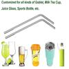 FASTMART Reusable BPA-Free Metal, Thick, Long, Dishwasher Safe Stainless Steel Drinking Straws, 8.5 Inches (2 Bent + 2 Straight +1 Brush) view 3