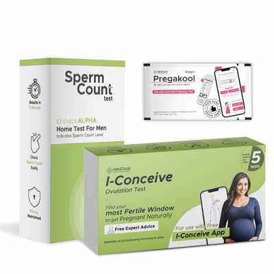 Ovulation and Sperm Count test for Couples planning pregancy | (5 Ovulation + 1 Sperm Count + 1 FREE Pregnancy test) | Results in 5 mins | Easy and Convenient | Free Doctor Advice