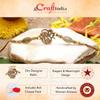 eCraftIndia Golden Lord Ganesha Om Designer Rakhi for Brother with Chocolate, Zuzy Almond Chocolate Box, Rakhi with Chocolate Gift - Roli Chawal Pack, Raksha Bandhan Greeting Card view 3