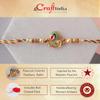 eCraftIndia Golden Peacock Feather Designer Rakhi for Brother with Chocolate, Zuzy Almond Chocolate Box, Rakhi with Chocolate Gift - Roli Chawal Pack, Raksha Bandhan Greeting Card view 4