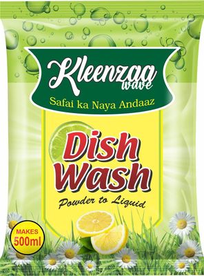 KLEENZAAWAVE | Powder-To-Liquid Dish Wash Refill | Reuse Plastic Bottle |Gentle on Hands (Pack of 10)