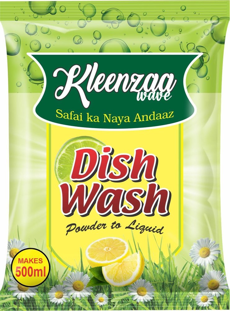 KLEENZAAWAVE | Powder-To-Liquid Dish Wash Refill | Reuse Plastic Bottle |Gentle on Hands (Pack of 10)