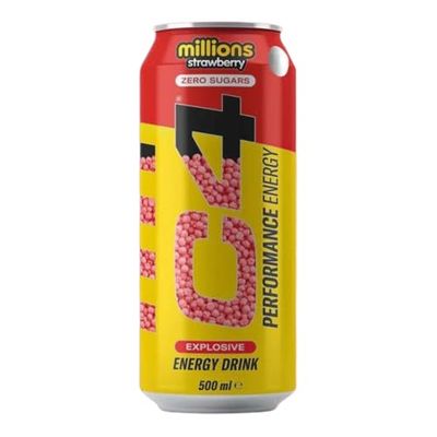 C4 Drink Millions Strawberry Zero Sugar Energy Drink 500ml (Imported United Kingdom)