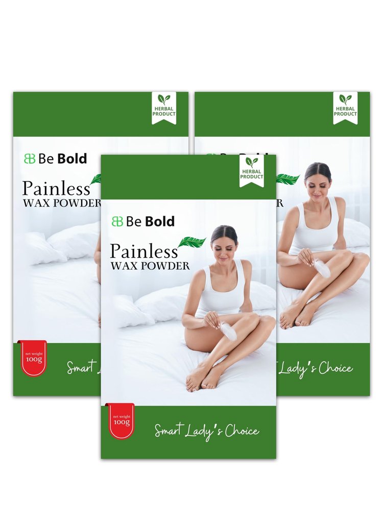 Be Bold Painless Sandalwood Wax Powder | 7 To 10 Min Painless Natural Hair Removal For Full Body And Bikini Waxing | Easy At-Home Use For Women (100 Gm Each, Pack Of 3)