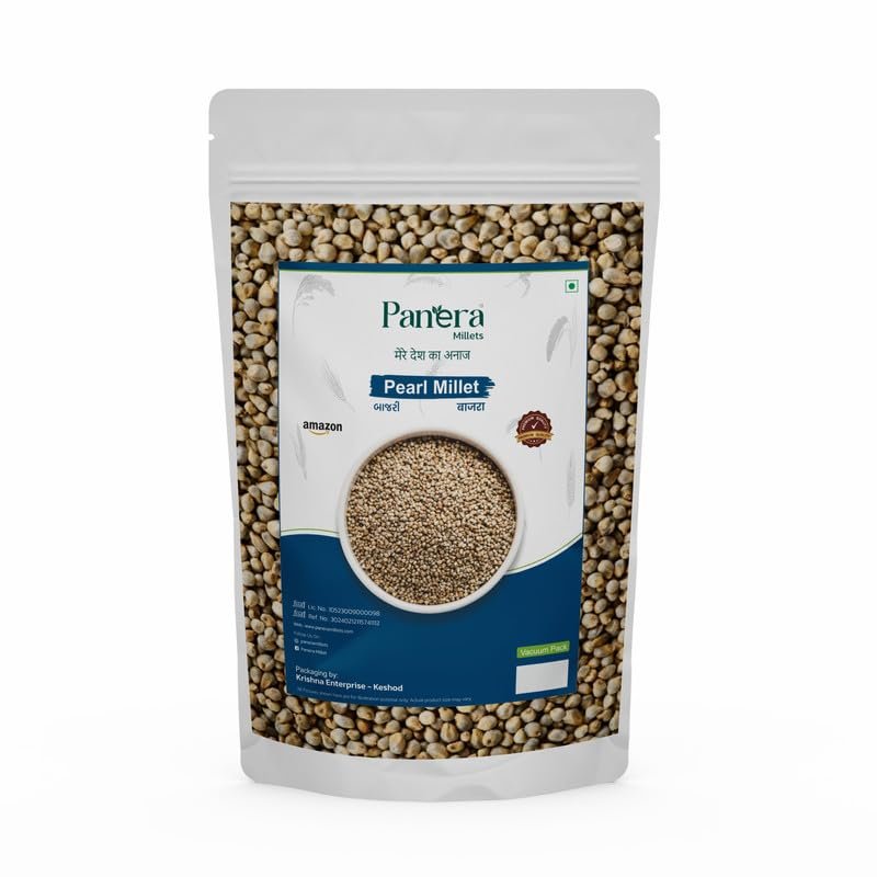 100% Whole Grain Bajra Pearl Millet Natural Grains Sajje Kambu Pindi Sajjalu Bajri 1Kg (500g (Pack of 2))