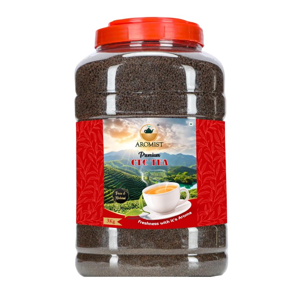 Aromist CTC Tea | Strong Chai | Added Darjeeling Leaf | Refreshing | Perfectly blend | All Natural Ingredients | No Preservatives | Selected Gardens of Dooars (3 Kg Jar)