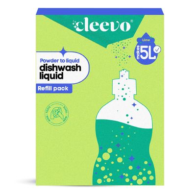 Cleevo Liquid Dishwash Gel - 5 Litre Refill Pack | Plant-Based Organic Dish Wash for Oil Stains & Burnt Residues | Dish washing Liquid | Pet-Friendly & Child-Safe Natural Dishwasher Liquid (Lime)
