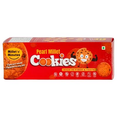 Millet 'n' Minutes Millet Cookies Baking-fresh Delicious Flavor | Gifts Hamper For Friends And Family (Pearl Millet Cookies, Pack Of 1)
