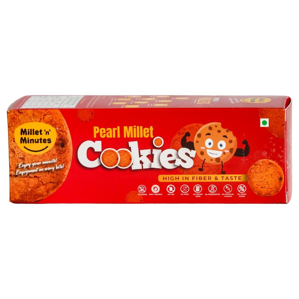Millet 'n' Minutes Millet Cookies Baking-fresh Delicious Flavor | Gifts Hamper For Friends And Family (Pearl Millet Cookies, Pack Of 1)