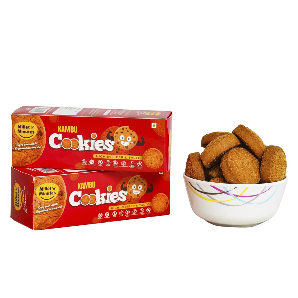 Millet 'n' Minutes Millet Cookies Baking-fresh Delicious Flavor | Gifts Hamper For Friends And Family (Pearl Millet Cookies, Pack Of 2)