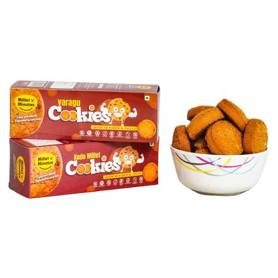 Millet 'n' Minutes Millet Cookies Baking-fresh Delicious Flavor | Gifts Hamper For Friends And Family (Kodo Millet Cookies, Pack Of 2)