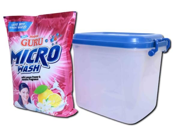 MAHAGURU Detergent Washing Powder (4 kg Pink Lemon Power,Jasmine Feagrance & Box)