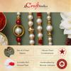 eCraftIndia Set of 4 Red, Golden White Pearls Rakhis for Brothers with Chocolate, Cadbury Celebrations Gift Pack of 5 Assorted Chocolates, Rakhi with Chocolate Gift - Roli Chawal Pack view 4