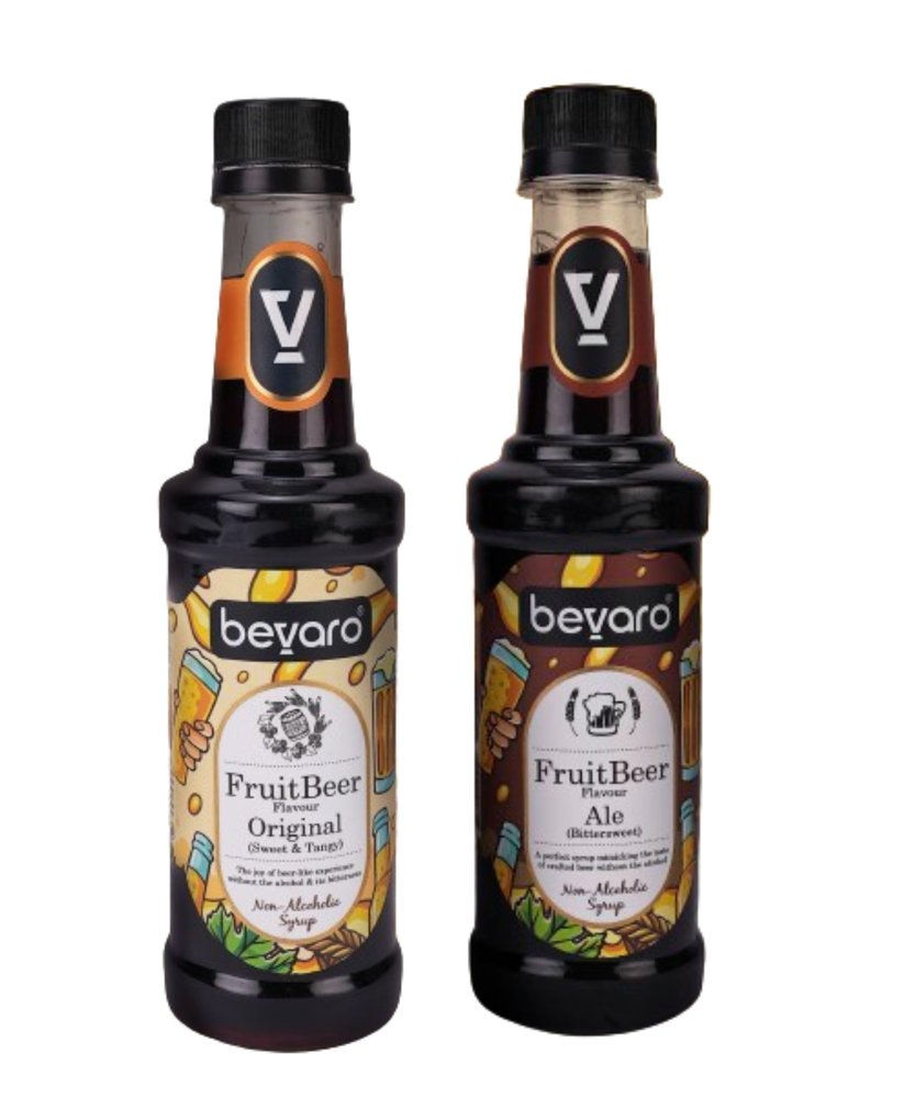 Bevaro Fruit Beer Original (Sweet & Tangy) and Fruit Beer Ale (Bittersweet) Combo | 300ml each | Gourmet Syrups for Cocktail & Mocktails
