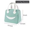 KMADHU Smiley Insulated Lunch Bag |Tiffin Storage Organizer Bag |Smooth Quilted Exterior & Inner Waterproof Thermal Cooler Tote Bag for Women and Kids (Small) (1 PCS)(green) view 2