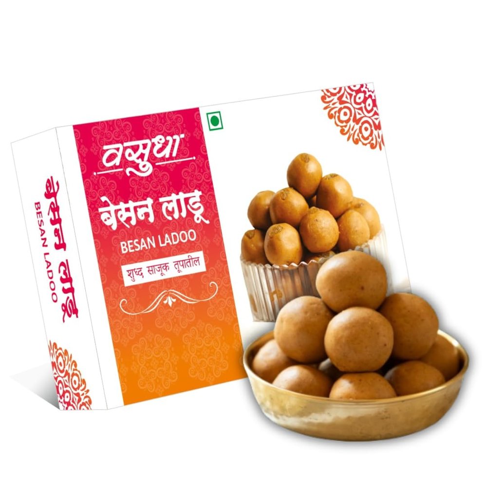 200gm - Vasudha Authentic Besan Ladoo | Made with pure ghee | Rich in protein & Fiber | Healthy Snack |