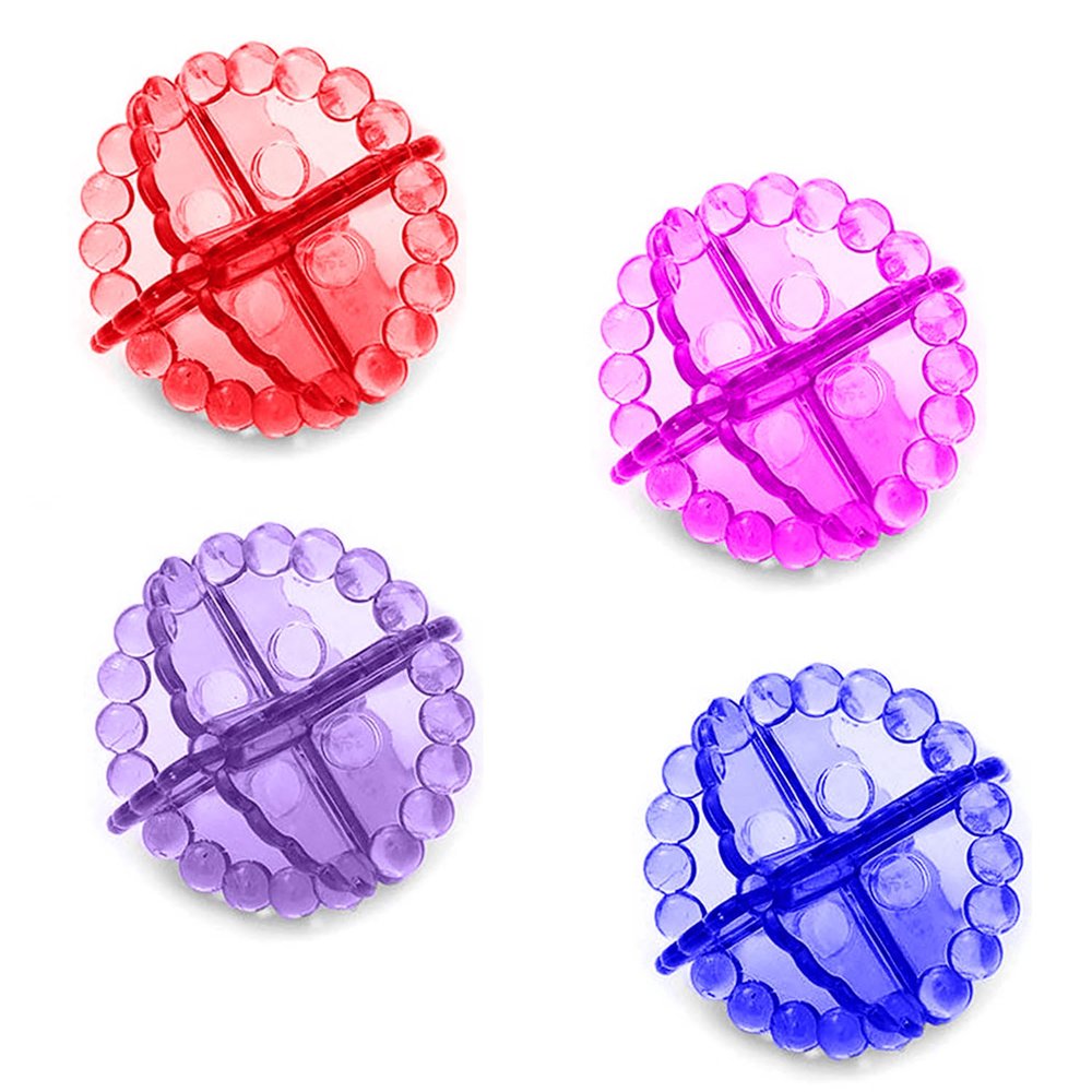 ERZA Reusable Silicone Washing Machine Ball Laundry Dryer Ball Durable Cloth Cleaning Ball Rendom Colour, Anti Winding Laundry Dryer Balls, Enhance Your Machine Cleaning Power, Pack of 4